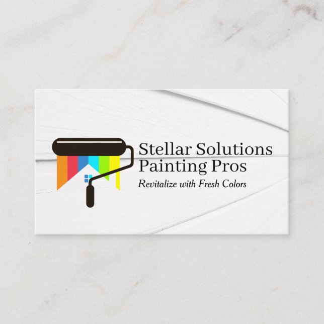 Paint Roller Logo | General Contractor Business Card (Front)