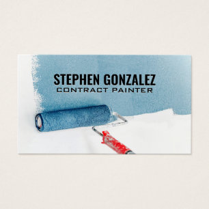Paint Roller Painted Blue Wall