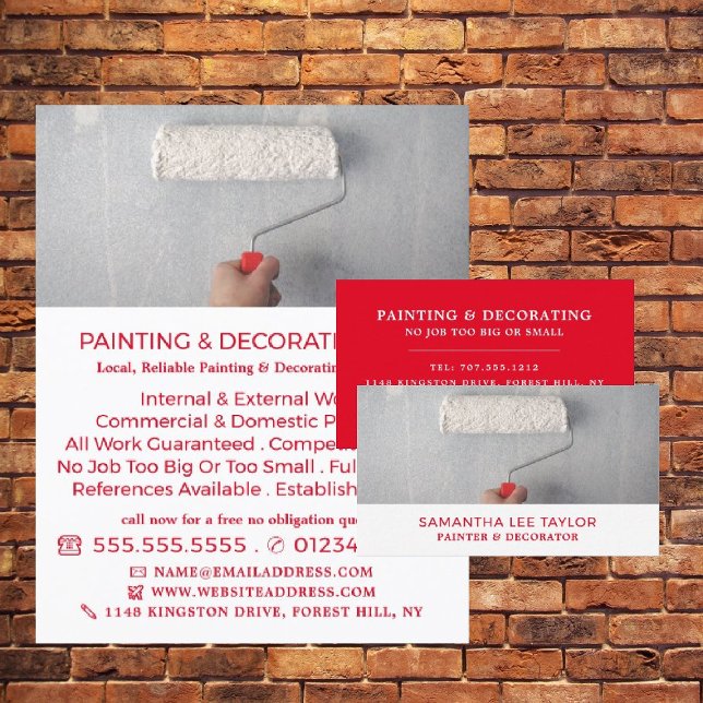 Paint Roller, Painter & Decorator Business Card (Creator Uploaded)