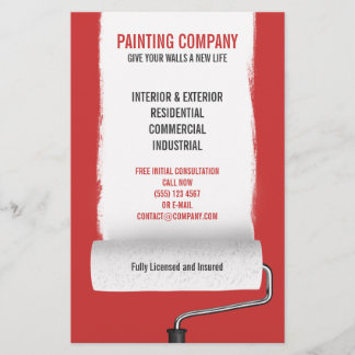 Paint Roller Painting Company Contractor flyer