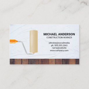 Paint Roller   Spackle   Wood Business Card