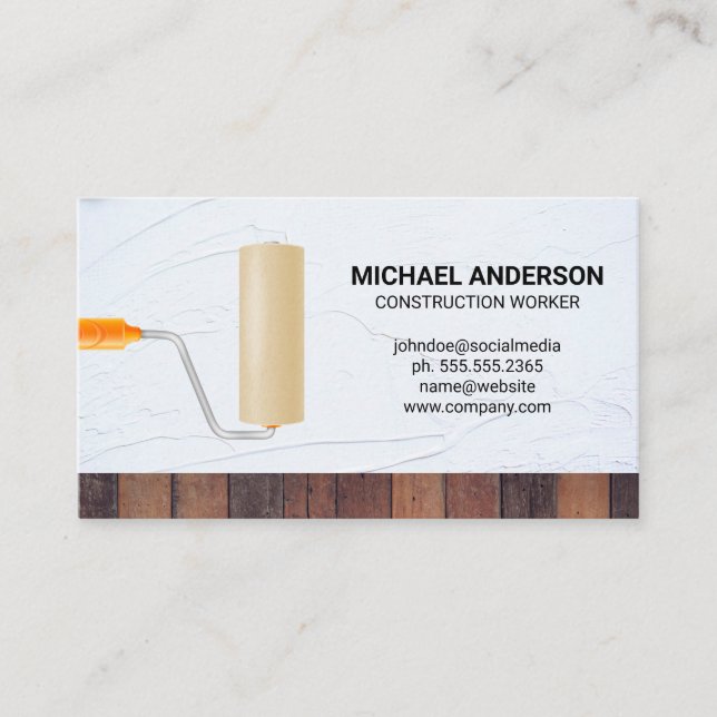 Paint Roller | Spackle | Wood Business Card (Front)
