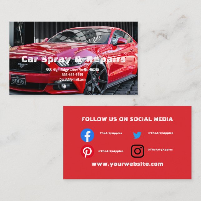 paint shop car spraying business business card (Front/Back)