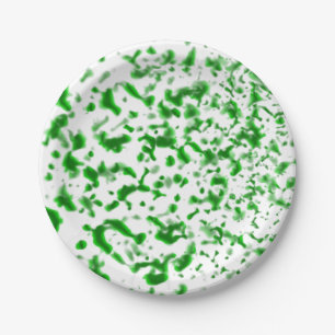 Paint Spatter Green Paper Plate