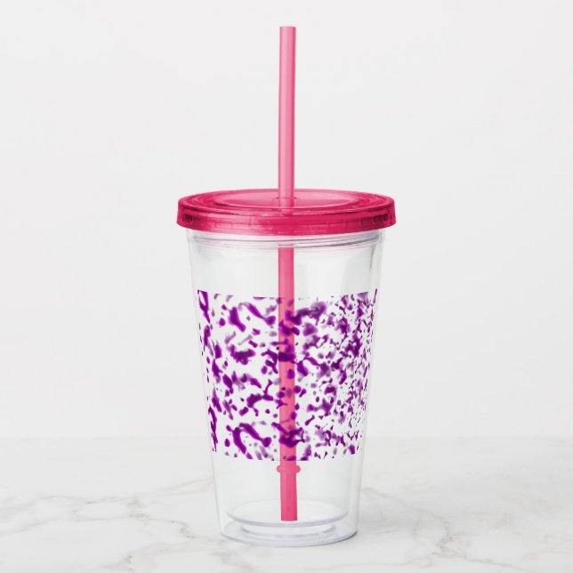 Paint Spatter Pink Acrylic Tumbler (Front)
