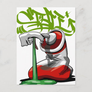 paint spew post card