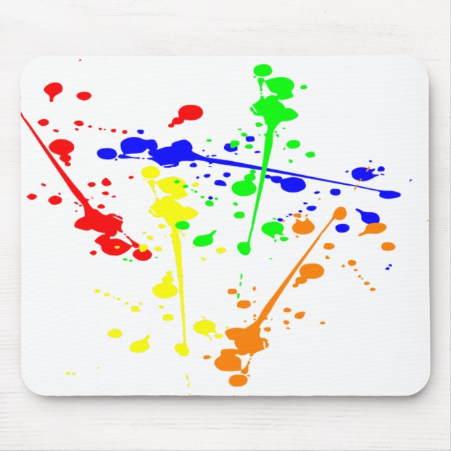 Paint splash abstract art colourful mouse mat (Front)