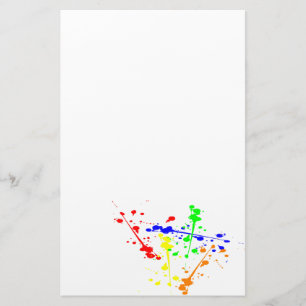 Paint splash abstract art colourful stationery