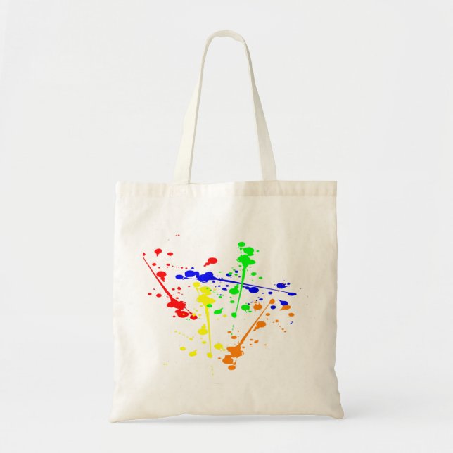 Paint splash abstract art colourful tote bag (Front)