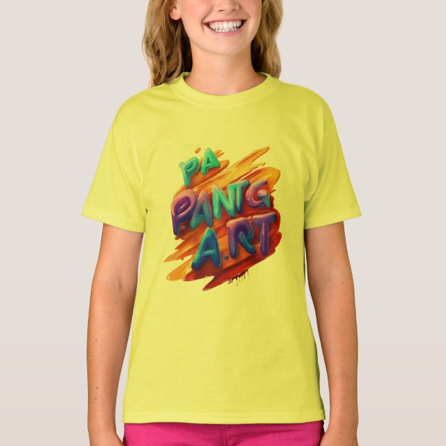 Paint Splash Art T-Shirt for Girls – Colourful  (Front)