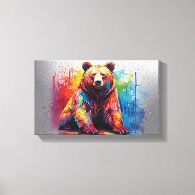 Paint Splash Bear Canvas Print (Front)