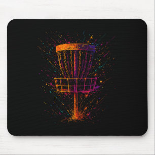 Paint Splash Disc Golf Basket Golfer Golfing Sport Mouse Mat