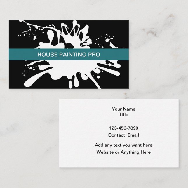 Paint Splash House Painter Business Card (Front/Back)