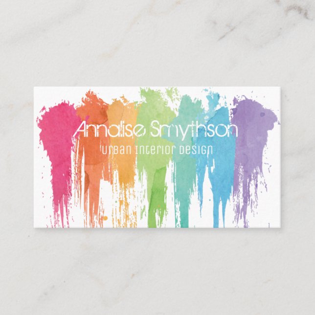 Paint Splash Modern Art Designer Artist Business Card (Front)