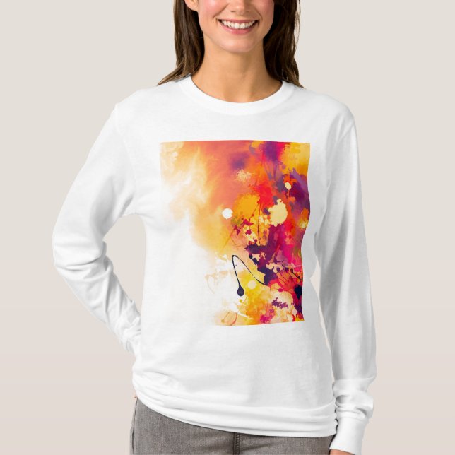 Paint Splash Paint Splatter Design Colourful T-Shirt (Front)