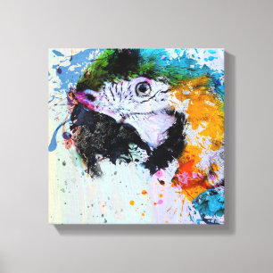 Paint Splash Parrot   Canvas Print