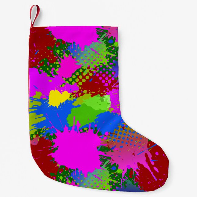 Paint Splash Pattern 3 Small Christmas Stocking (Front)
