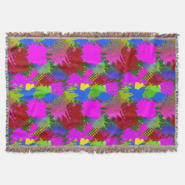 Paint Splash Pattern 3 Throw Blanket (Front)