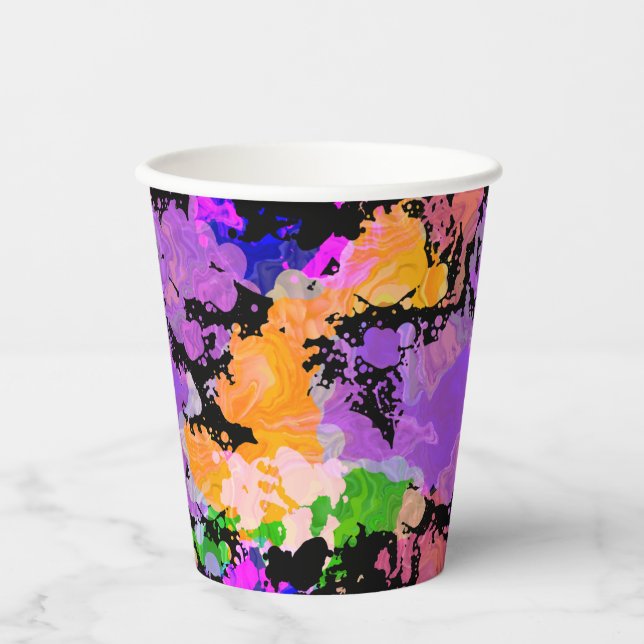 Paint Splash Splatter Print  Paper Cups (Front)