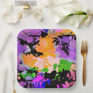 Paint Splash Splatter Print Paper Plate