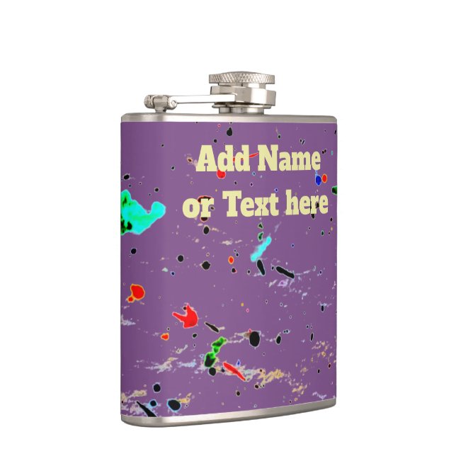 Paint Splashes and Spots Abstract Art Hip Flask (Right)