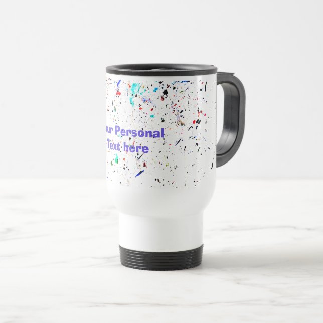 Paint Splashes and Spots Abstract Art Travel Mug (Front Right)