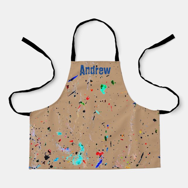 Paint Splashes Arty Custom Crafting Apron (Front)