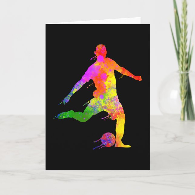 Paint Splashes Soccer Lover Graphic Soccer Player Card (Front)