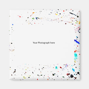 Paint Splashes Speckled Photo Template Magnet