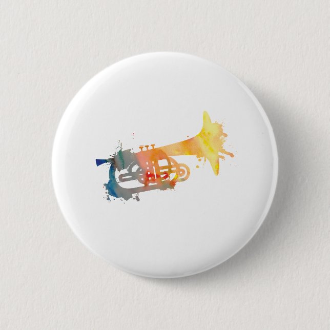 Paint Splat Mellophone 6 Cm Round Badge (Front)