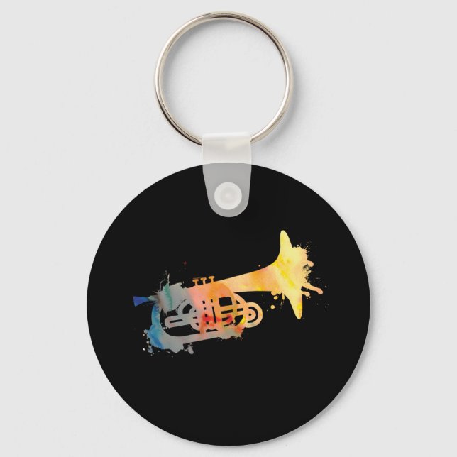 Paint Splat Mellophone Key Ring (Front)