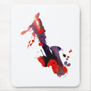 Paint Splat Saxophone Mouse Mat
