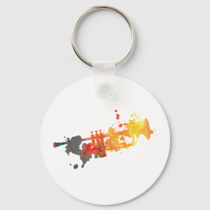 Paint Splat Trumpet Key Ring