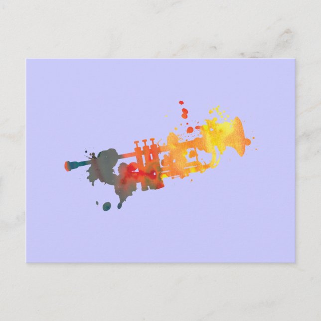 Paint Splat Trumpet Postcard (Front)