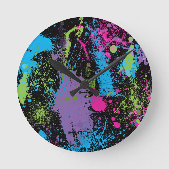 Paint Splater Round Clock (Front)