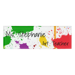 Paint Splats Art Name Tag
