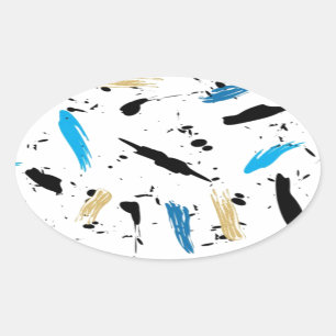 Paint Splats Oval Sticker
