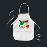 Paint Splats Personalized Kid's Apron<br><div class="desc">A bright and colorful apron design for your budding artist. A rainbow of paint is spattered across the design with the ability to personalize with your child's name or school name. You can also leave blank. This design can be used on adult sized aprons as well. Night Owl's Menagerie, c....</div>