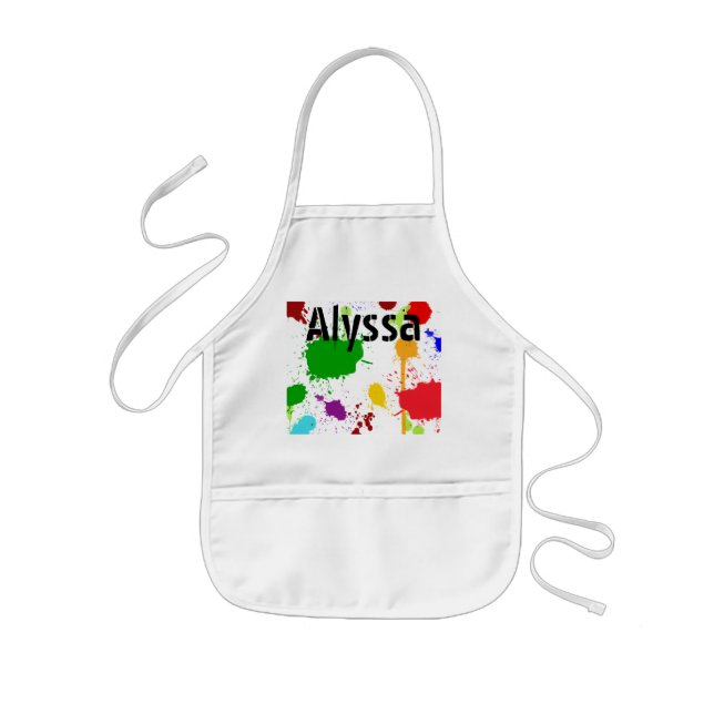 Paint Splats Personalized Kid's Apron (Front)