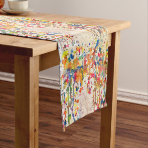 Paint Splatter Abstract Table Runner