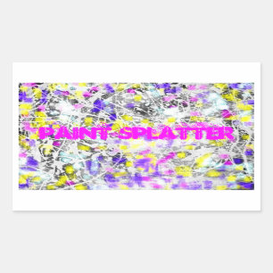 paint splatter and drip art rectangular sticker