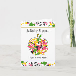 Paint Splatter Apple Teacher Notecard
