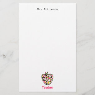 Paint Splatter Apple Teacher Stationery