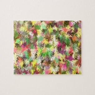 Paint Splatter Autumn Colour Leaves Abstract Jigsaw Puzzle