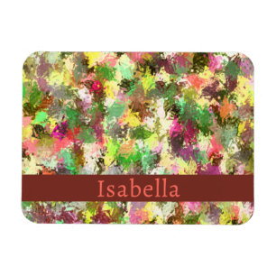 Paint Splatter Autumn Colour Leaves Abstract Magnet