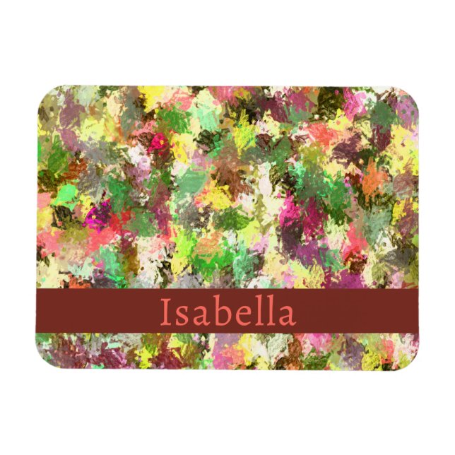Paint Splatter Autumn Colour Leaves Abstract Magnet (Horizontal)