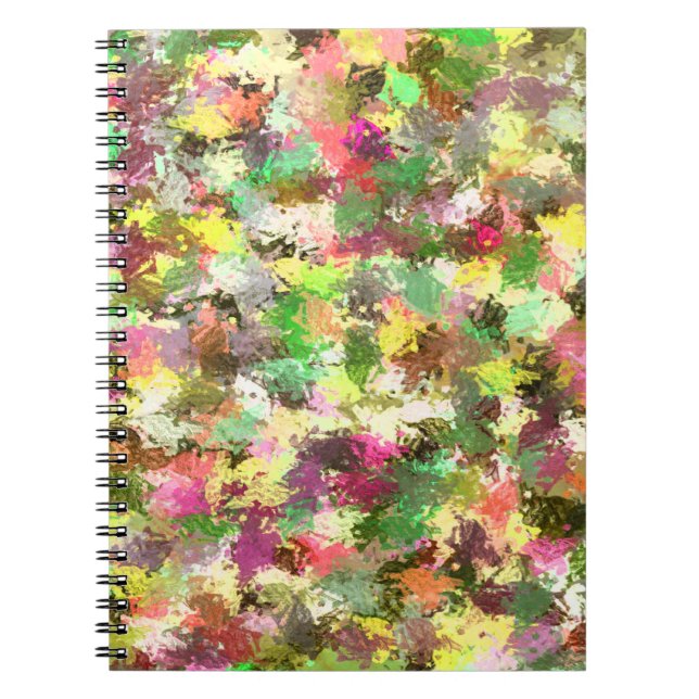 Paint Splatter Autumn Colour Leaves Abstract Notebook (Front)