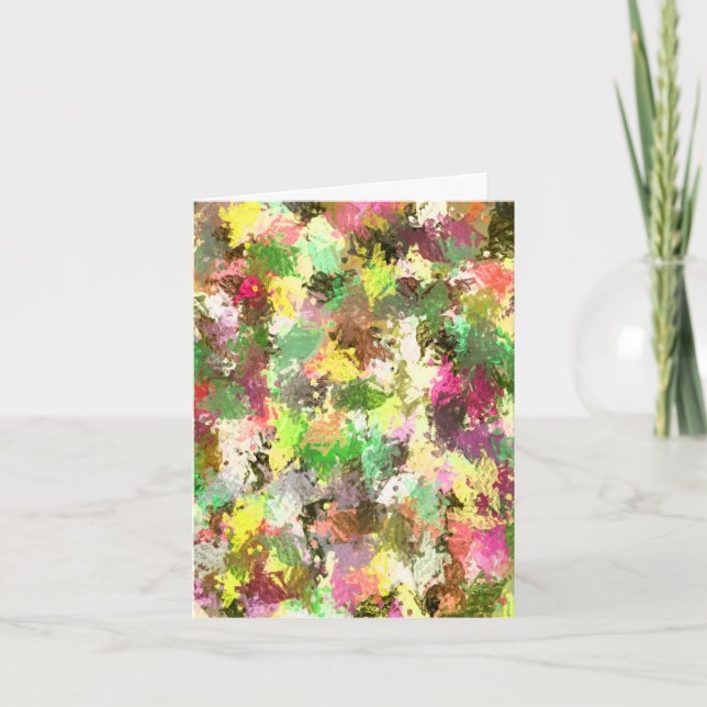 Paint Splatter Autumn Colour Leaves Abstract Thank You Card (Front)