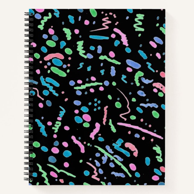 Paint Splatter Black  Notebook (Front)