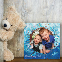 Paint Splatter Blue Kids Photo Frame